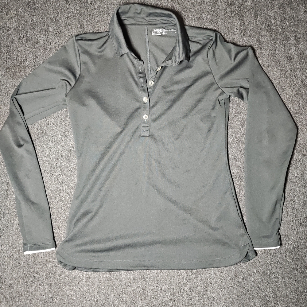 Women's Nike Golf Dri-fit Long Sleeve collared top S Gray